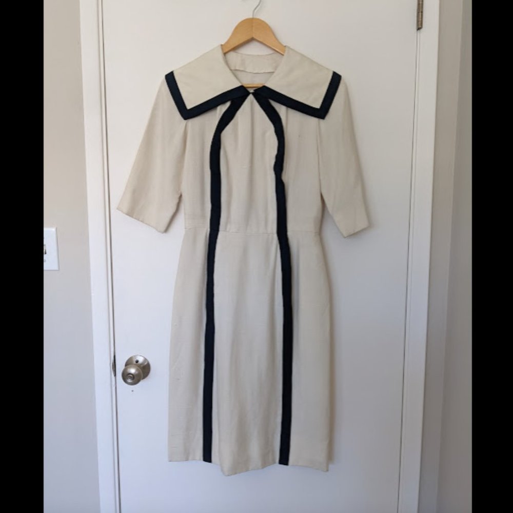 Vintage Oleg Cassini sailor dress, size small